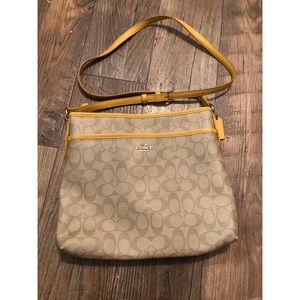 Yellow Coach Kitt Messenger crossbody bag